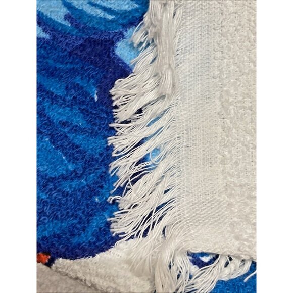 Vintage Caldwell 70's Red Blue Poodle Pup BathTowel Bathroom Decor 53 x 30 - Picture 6 of 12